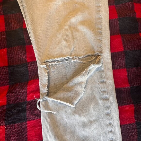 Levi's Jeans Mens 29x31 Light Blue 501 Distressed Ripped Cotton Denim Pants - Picture 5 of 7